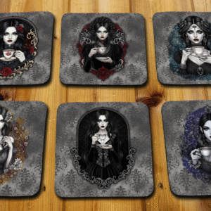 Coaster Set 6piece Gothic Tea Party