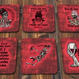 Coaster Set 6piece Red Wine Set 1